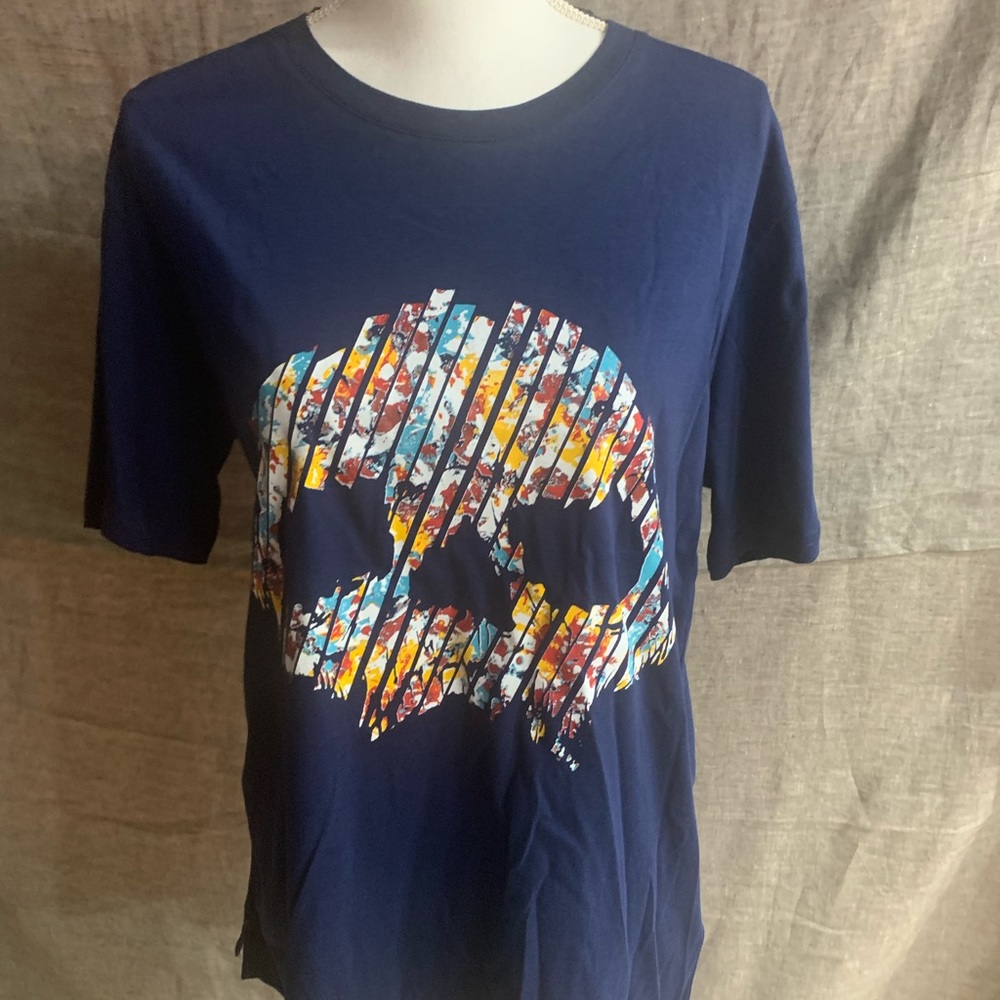 Robert Graham skull navy T-shirt short sleeve size Medium new with tags